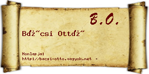 Bácsi Ottó névjegykártya